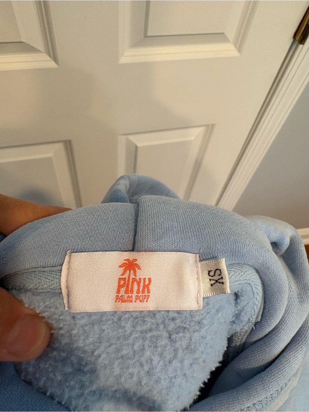 XS Pink Palm Puff hoodie - Picture 4 of 6